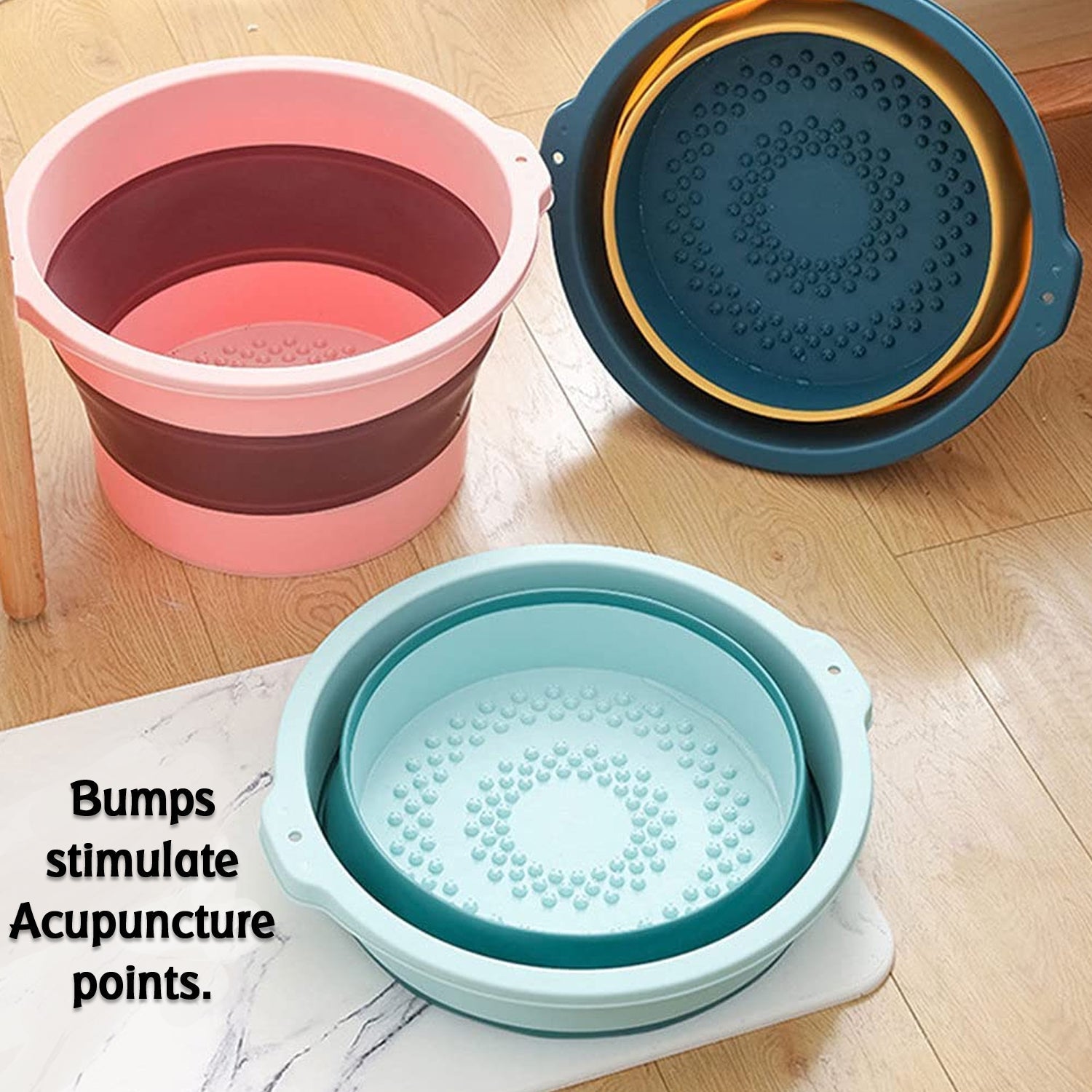 Collapsible folding tub with hanging hole for easy storage Collapsible folding tub with hanging hole for easy storage